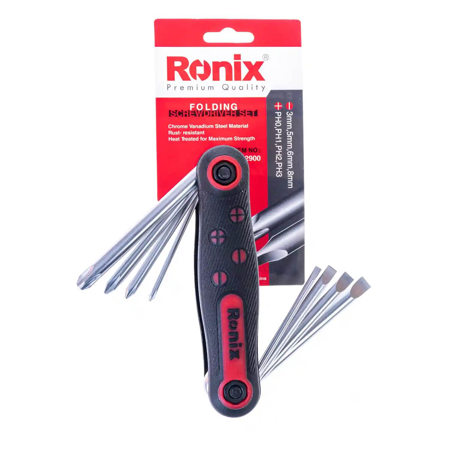 مجموعه ۸ عددی پیچ گوشتی تاشو رونیکس مدل RH-2900