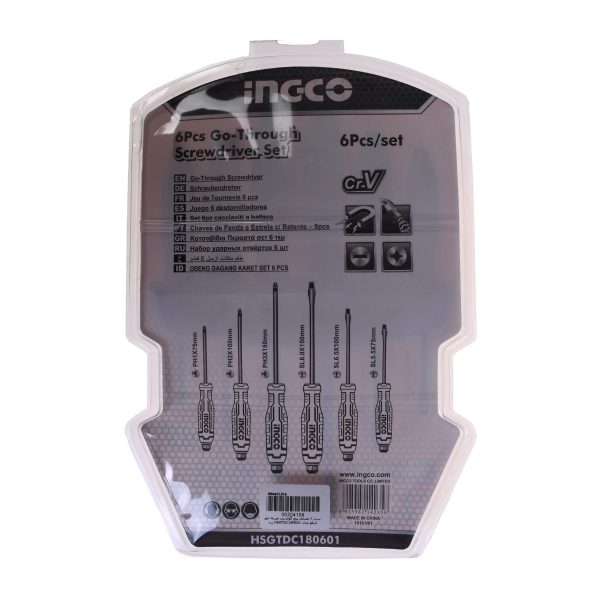 مجموعه 6 عددی پیچ گوشتی ضربه خور اینکو مدل HSGTDC180601