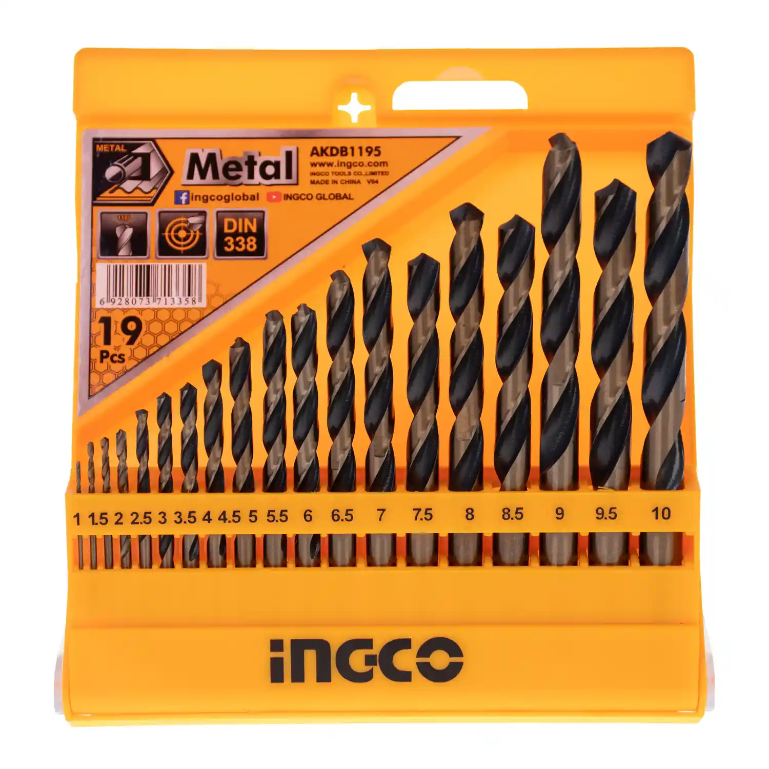 مجموعه ۱۹ عددی مته آهن اینکو مدل AKDB1195