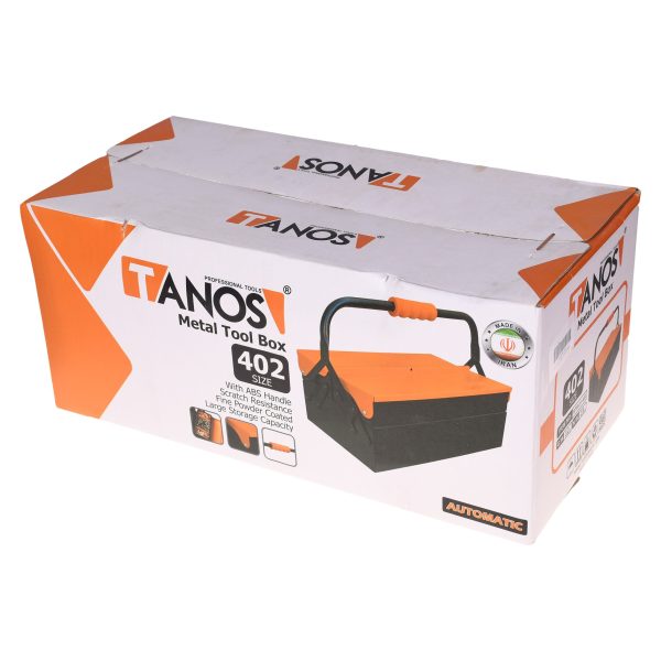 جعبه ابزار فلزی 40 سانتی 2 طبقه تانوس مدل MTB-01-402