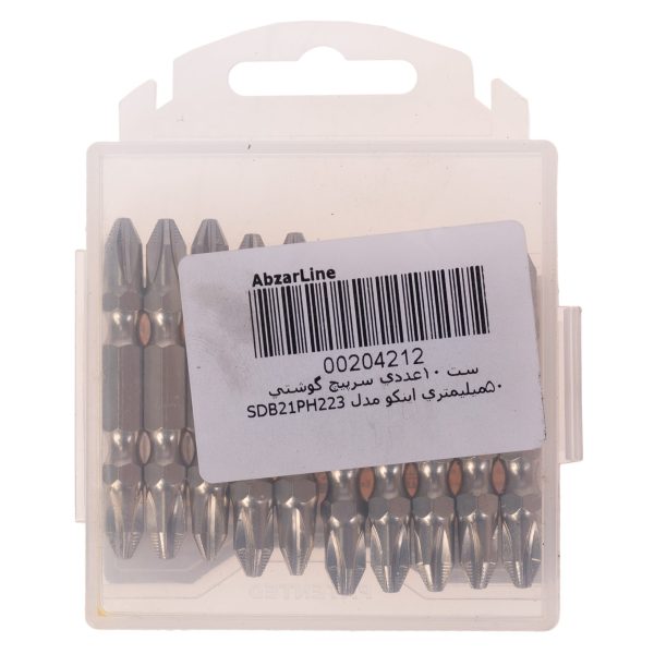 مجموعه 10 عددی سری پیچ گوشتی دو سر چهارسو اینکو مدل SDB21PH223 طول 50 میلی متر