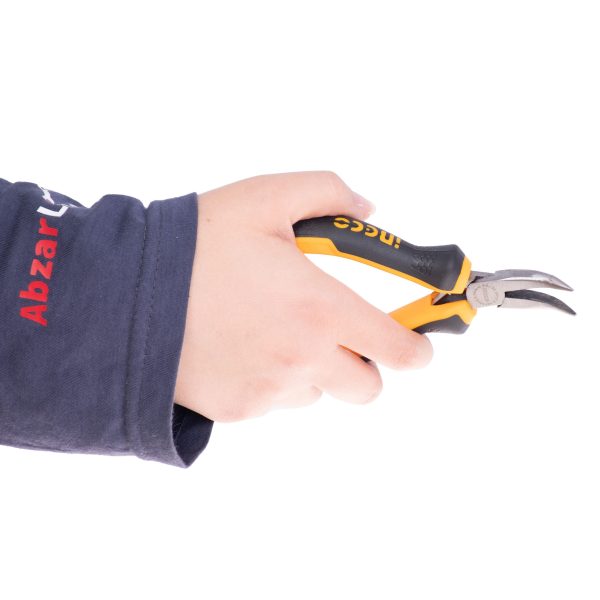 انبر دم باریک سر کج صنعتی مدل HMBNP08115 اینکو سایز 4.5 اینچ