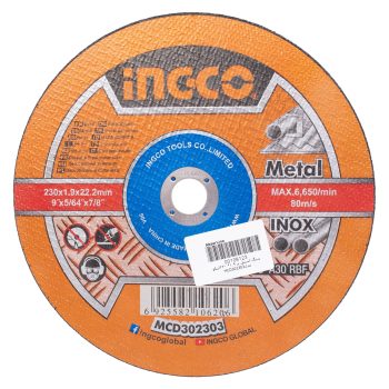 سنگ استیل بر اینکو مدل MCD302303 سایز 22.2×1.9× 230 میلی متر