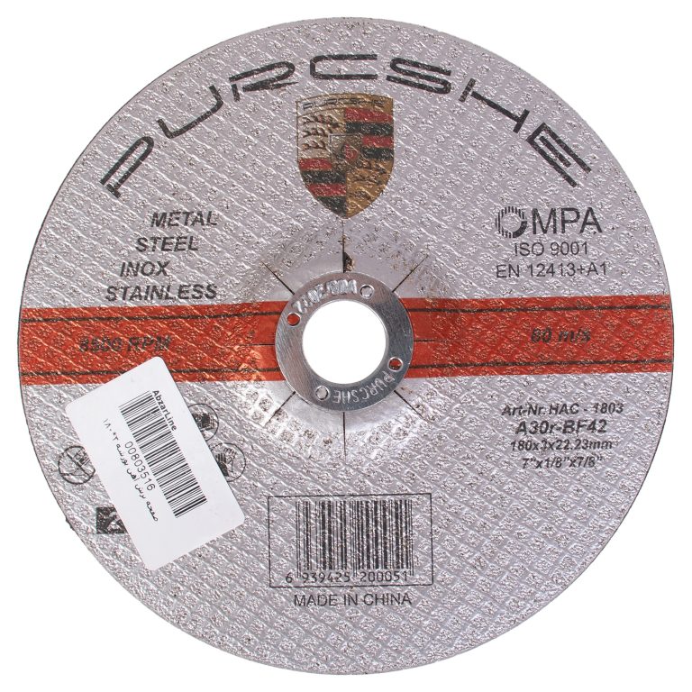 سنگ برش آهن پورشه مدل PS-1803 سایز 22.23×3×180 میلی متر