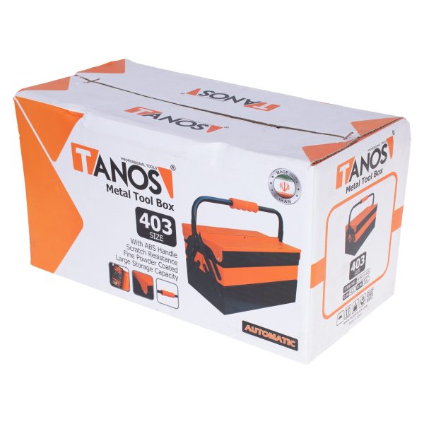 جعبه ابزار فلزی 40 سانتی 3 طبقه تانوس مدل MTB-01-403