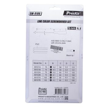مجموعه 6 عددی پیچ گوشتی پروسکیت مدل 9106-SW