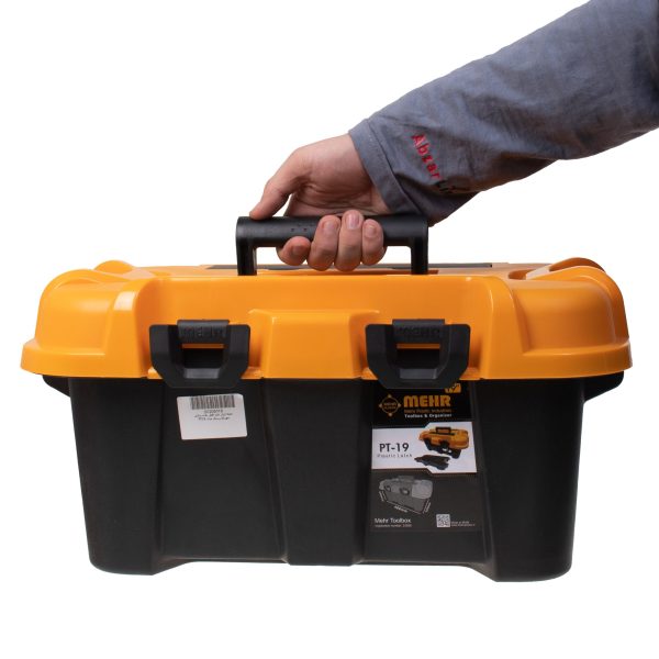 جعبه ابزار بلند قفل پلاستیکی مهر پلاستیک مدل PT-19 سایز 19 اینچ
