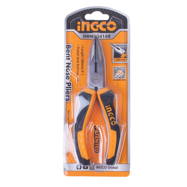 انبر دم باریک سر کج اینکو مدل HBNP08168 سایز 6 اینچ