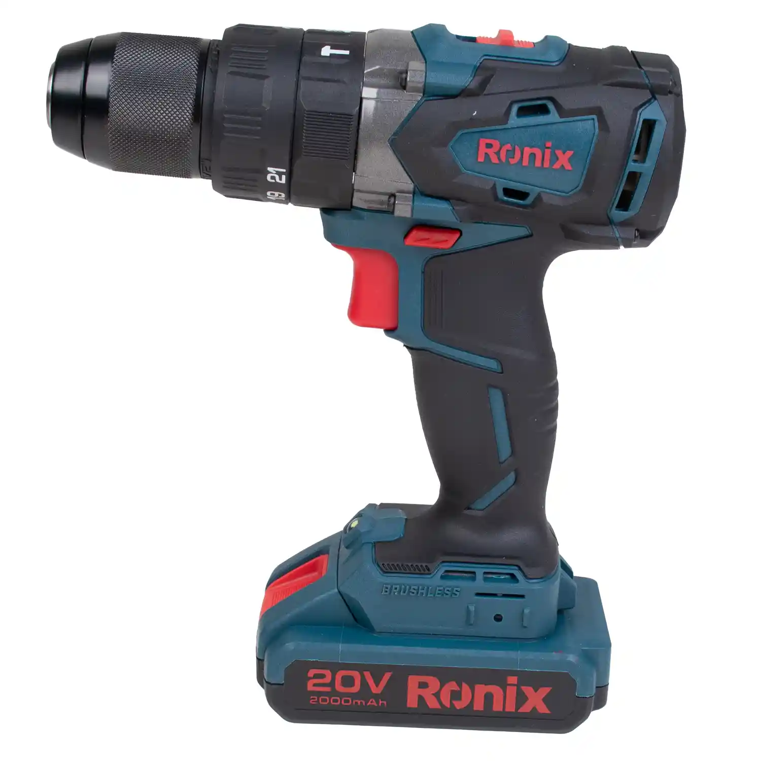 دریل چکشی شارژی براشلس 20 ولت رونیکس مدل 8905k