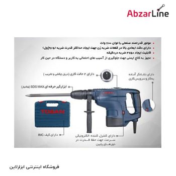 خرید دریل بتن کن 1100 وات توسن مدل 8065H