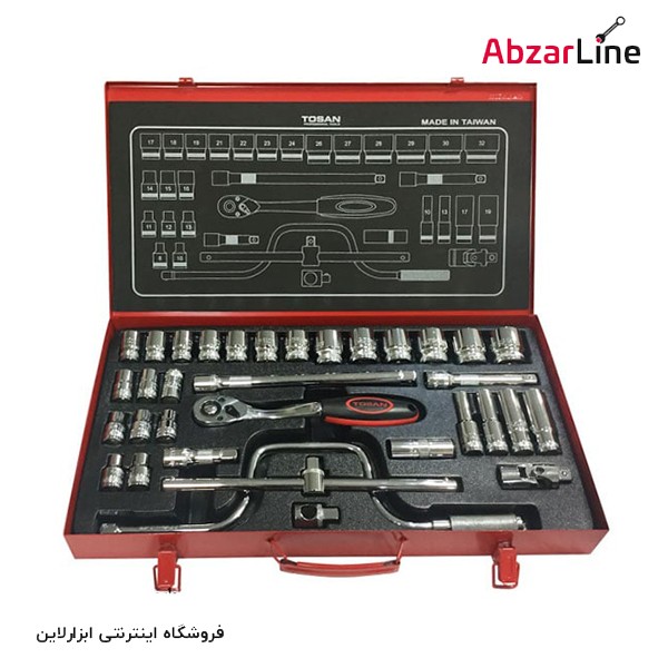 ست آچار بکس و سری بکس توسن مدل T1252-34M درایو 1/2 اینچ