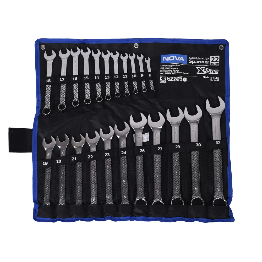 مجموعه 22 عددی آچار یکسر تخت یکسر رینگ نووا مدل 9432